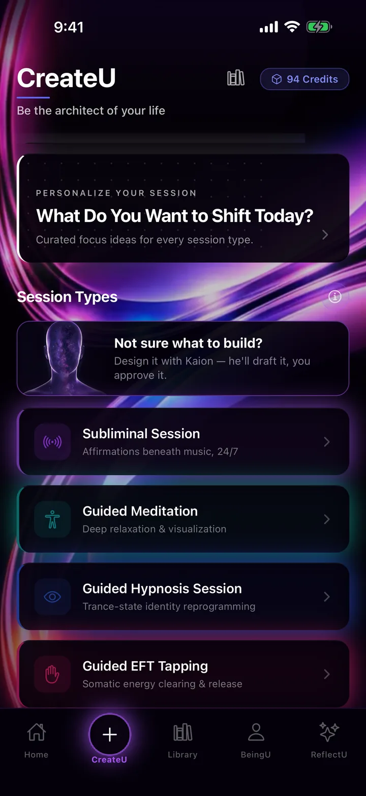 ProgramU CreateU — the four session types and the Kaion card