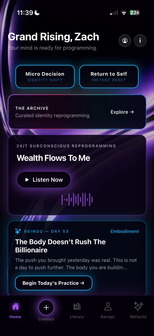 ProgramU home screen